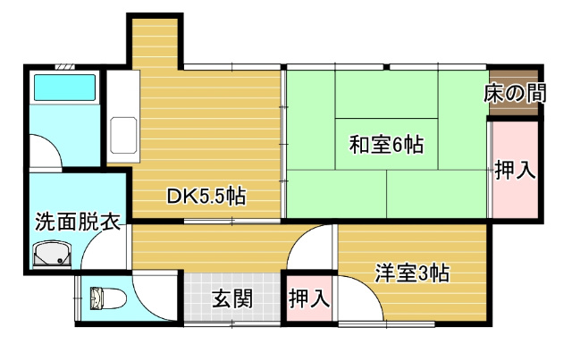 黒髪町28－26貸家の間取り