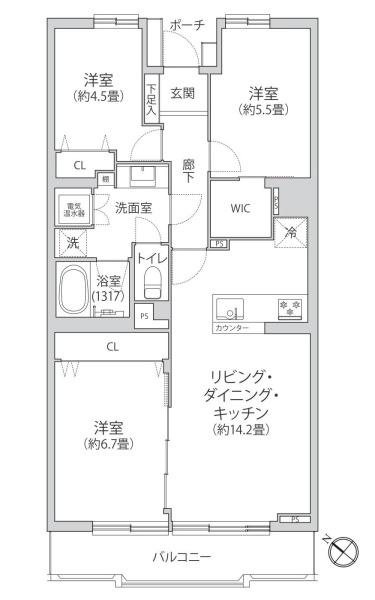 菊名スカイマンションの間取り