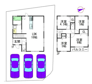 【その他】 | 建物参考プラン：間取り4LDK、木造2階建、建物面積延85.04平米（1F42.92平米、2F42.12平米)