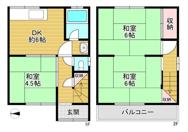 【間取り】 | 門真市野里町　中古戸建