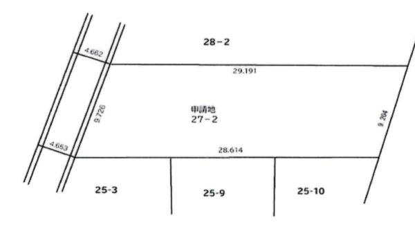 岡崎市若松町字西三田ケ入の売地の区画図