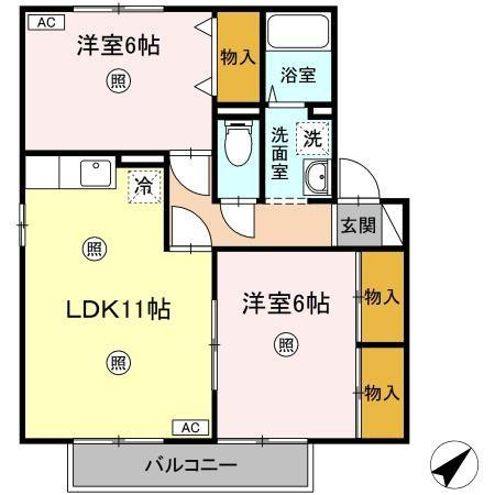 【間取り】 | プリムローズ３　Ｃ棟