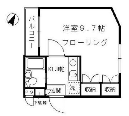 エクセレント中井の間取り|使いやすい1Kタイプ☆