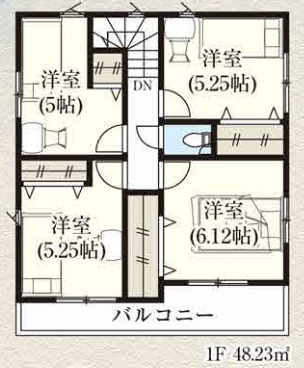 【仲介手数料無料】狭山市水野３７期全２棟２号棟　狭山市の新築なら西武ハウジングの間取り