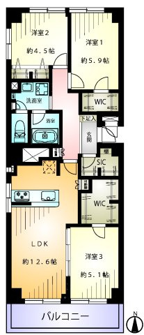 中銀三鷹マンシオンの間取り