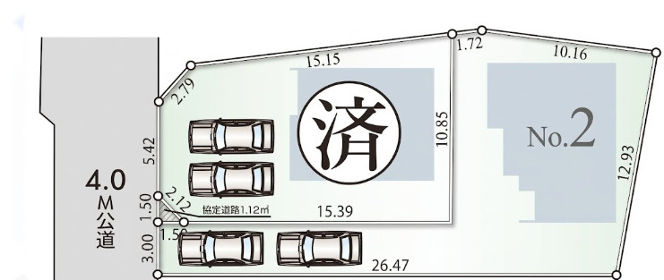 入間市扇台5期全2棟　新築戸建　完成未入居住宅　グラファーレの区画図