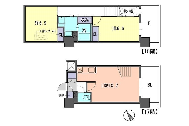 F・PARC GRANDMARK天神の間取り