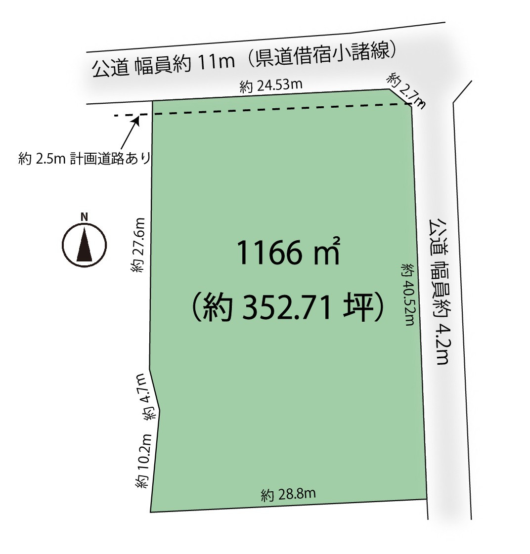 御代田 雪窓公園南 売土地の土地図