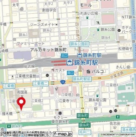 AXAS錦糸町の地図