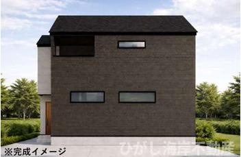 平塚市東真土3丁目　新築戸建の外観パース|イメージパスですので実際のものと多少異なります。