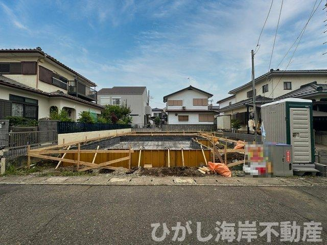 茅ヶ崎市室田３丁目　新築戸建　全２棟の外観|5月29日撮影　建築中　現地外観