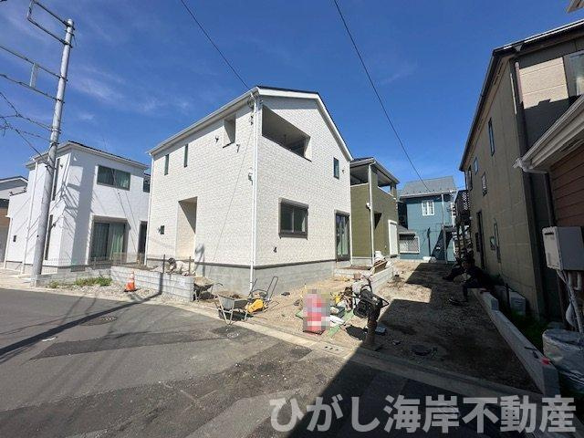 茅ヶ崎市中島　新築戸建　全２棟の外観|5月2日撮影　建築中　現地外観
