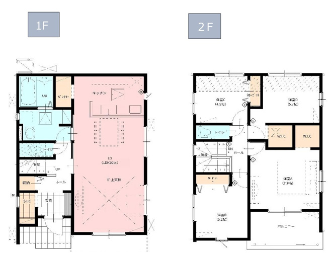 【間取り】 | 【新築分譲住宅　～ LIGARE　リガーレ～　】 山形市大野目1丁目1期　全2棟 | (1号棟)、価格3198万円、4LDK、土地面積170.32㎡、建物面積109.3㎡ 