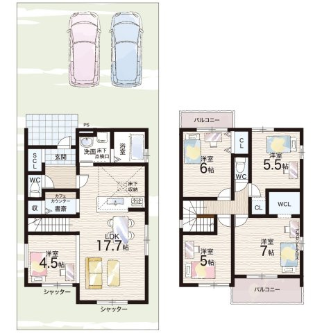 神戸市須磨区北落合　第1期　新築一戸建ての間取り|1号地