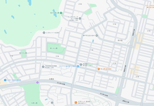 神戸市須磨区北落合　第1期　新築一戸建ての地図