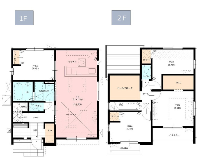 【間取り】 | 【新築分譲住宅　～ LIGARE　リガーレ～　】 山形市大野目1丁目1期　全2棟 | (2号棟)、価格3198万円、4LDK、土地面積163.81㎡、建物面積110.32㎡ 