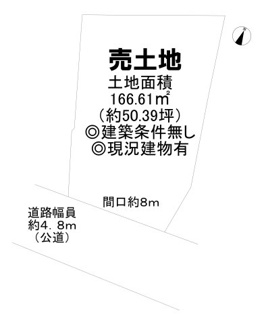 【土地図】 | 田園　売土地 | 土地面積約５０．３９坪！日当たり良好な南向きの土地ですよ♪