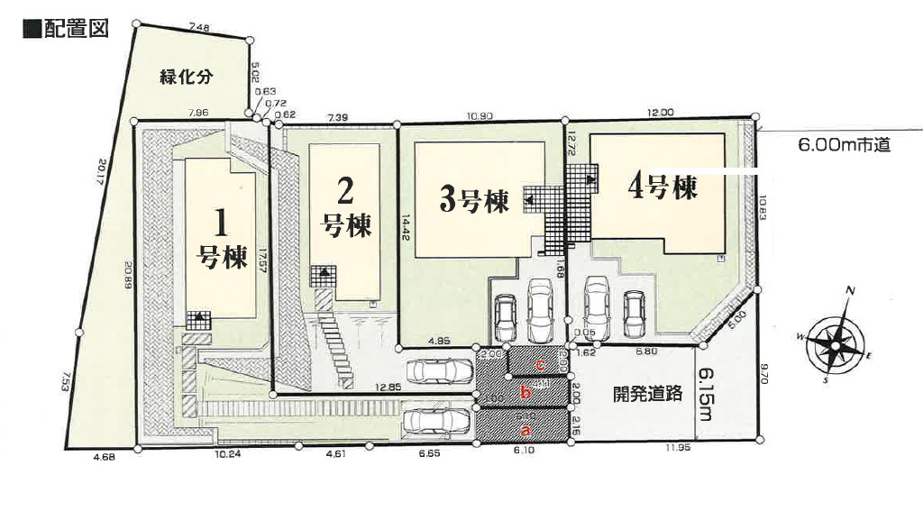 鎌倉市二階堂　新築戸建　全4棟4号棟の区画図