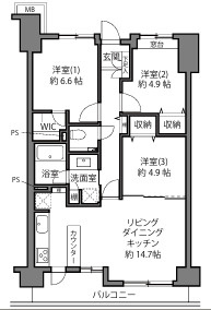 千石パインマンションの間取り
