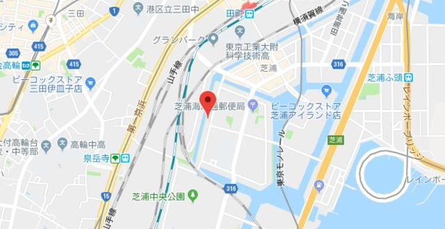 港区芝浦４丁目の賃貸マンションの地図