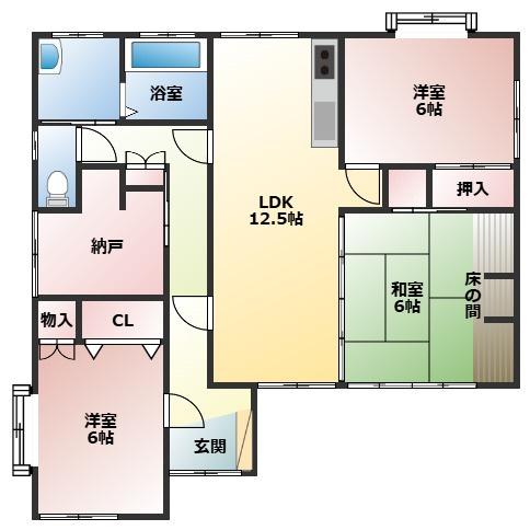 都城市都北町の中古一戸建の間取り