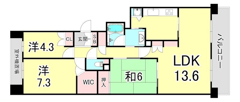 パークハイム神戸熊内町の間取り