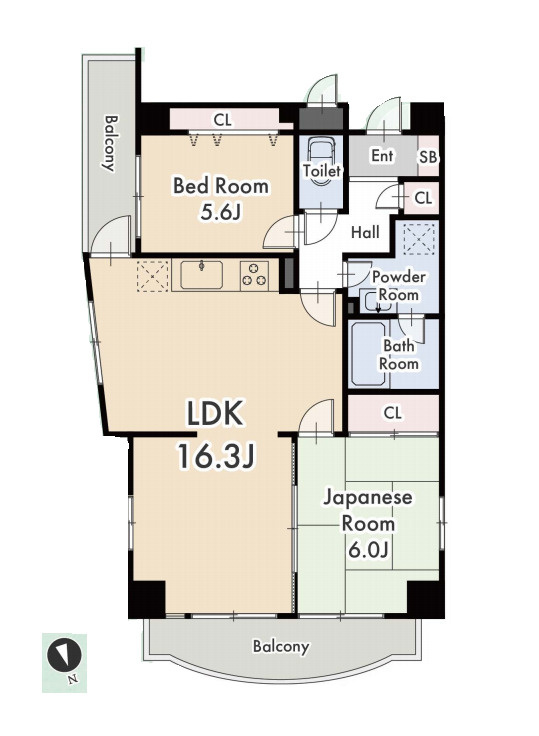 セントーレ大宮指扇の間取り|【セントーレ大宮指扇】・2LDK・専有面積62.88m2・バルコニー面積10.71m2