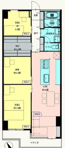 多摩市関戸１丁目の中古マンションの間取り