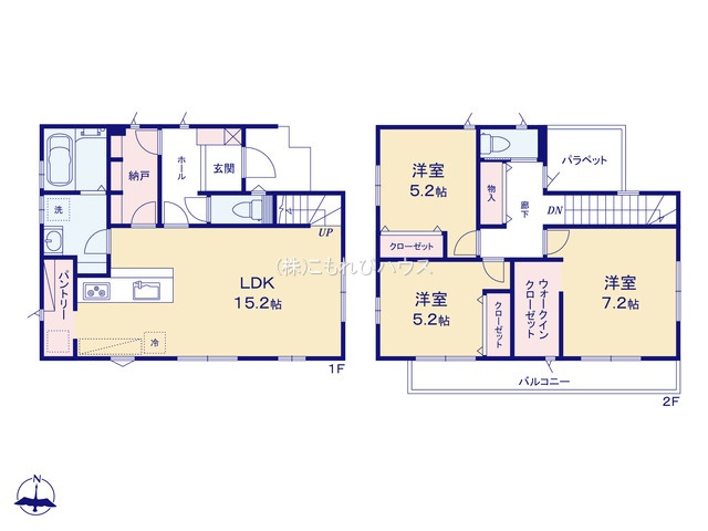 鴻巣市愛の町　新築戸建て（4区画）　03の間取り|【全4棟・3号棟】鴻巣市愛の町　新築戸建て（4区画）　03・3LDKS・土地面積139.89m2・建物面積92.74m2