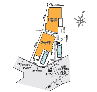 板橋区相生町　ZEH水準　ゆとり快適住宅　全2棟の区画図