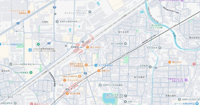高槻市桜ケ丘南町　売土地の地図