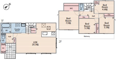 ◎茅ヶ崎市芹沢　新築戸建◎の間取り|4LDK☆