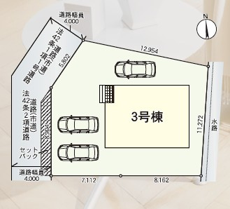 久留米市三潴町玉満　新築建売住宅の区画図