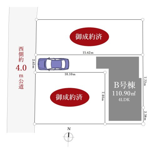 練馬区平和台2丁目 全3棟 B号棟の区画図| 【練馬区平和台2丁目　新築戸建　全3棟】
大変ご好評につき最終1棟のご紹介です
ご見学はお早めに！！