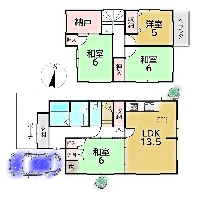 岩倉花園町 中古戸建の間取り