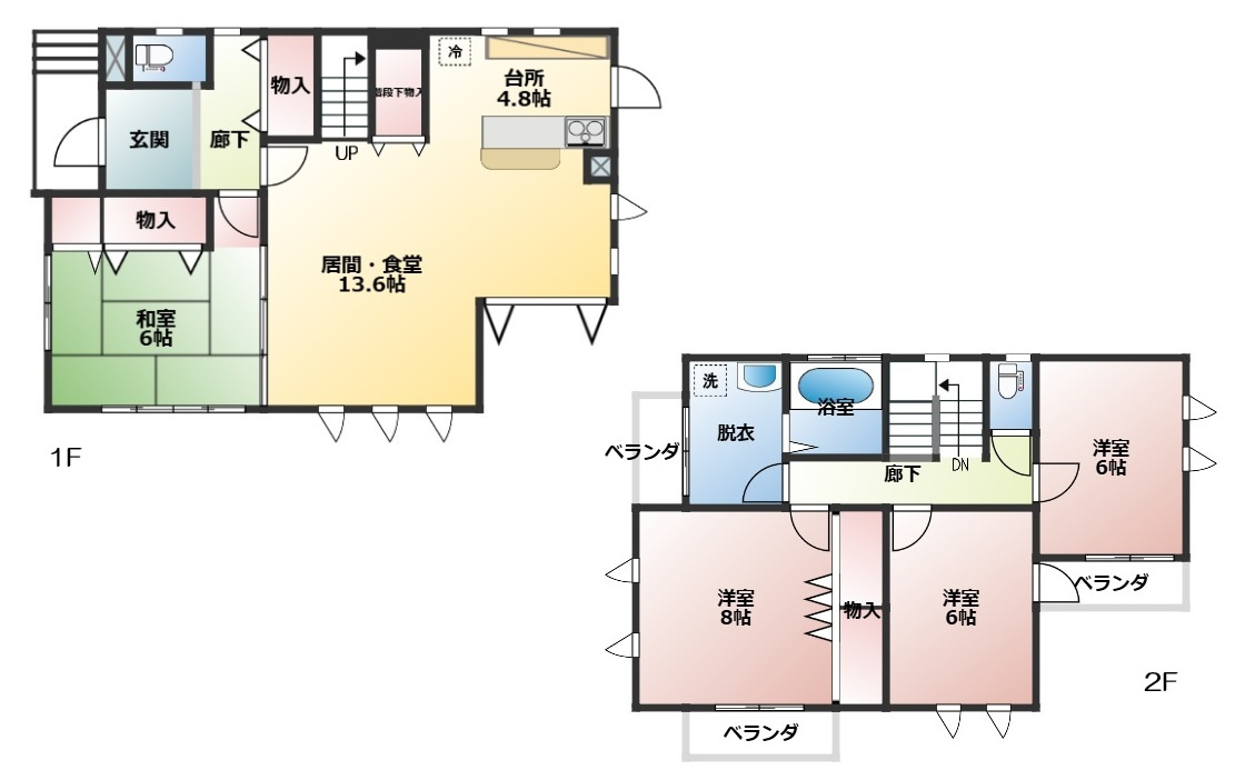 常陸太田市春友町　中古戸建の間取り