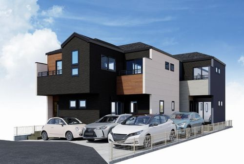 【仲介手数料０円】茅ヶ崎市南湖5期　新築一戸建て　全2棟の外観パース|【仲介手数料０円】茅ヶ崎市南湖5期　新築一戸建て　全2棟