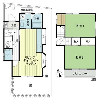 練馬区下石神井１丁目１５番戸建の間取り