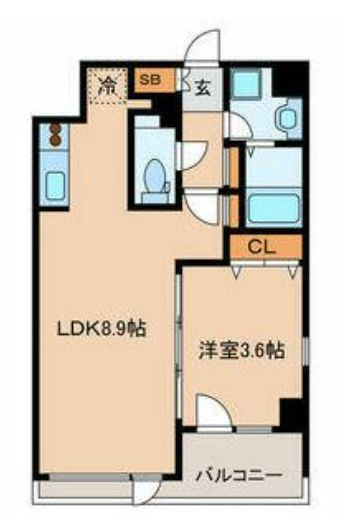 ブラントーレ哲学堂の間取り|１ＬＤＫのお部屋です♪