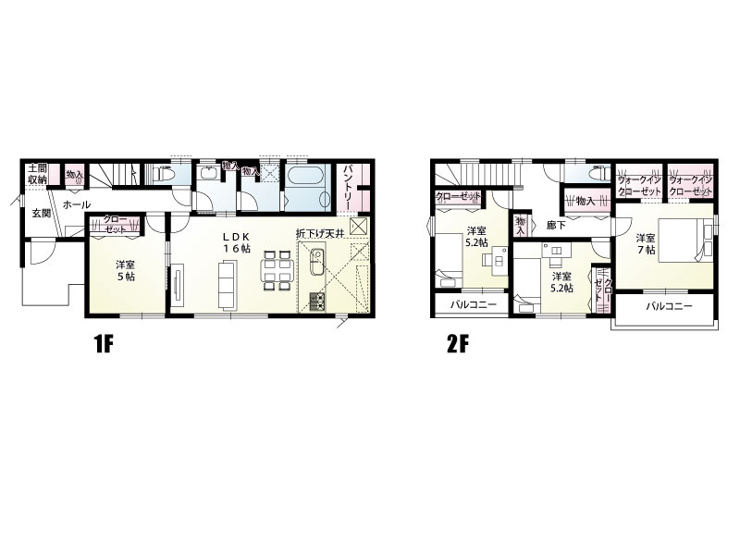 新築　高崎市石原町8区画　7号棟の間取り|建物面積33.18坪　全居室南向きの明るいお部屋！
