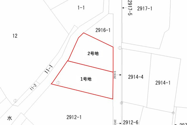 久留米市北野町　売り土地【1号地】の土地図