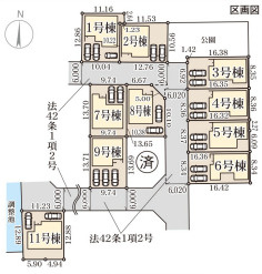 リーブルガーデン大和郡山市奈良口町4期の区画図