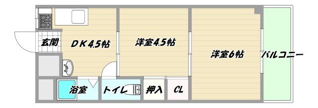 大阪市淀川区三国本町１丁目の賃貸マンションの間取り