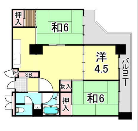 UR武庫川 19号棟の間取り