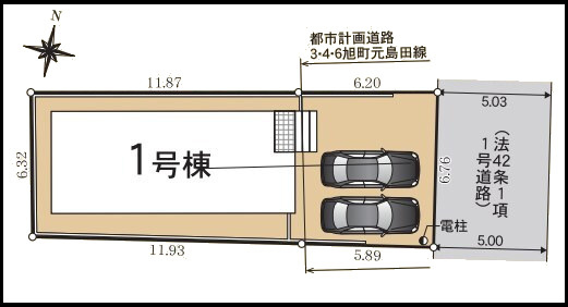 島田市宝来町　第1／の区画図