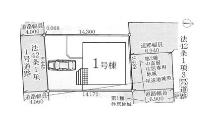 白岡市篠津　第7　新築一戸建て　クレイドルガーデン　01の区画図|1号棟