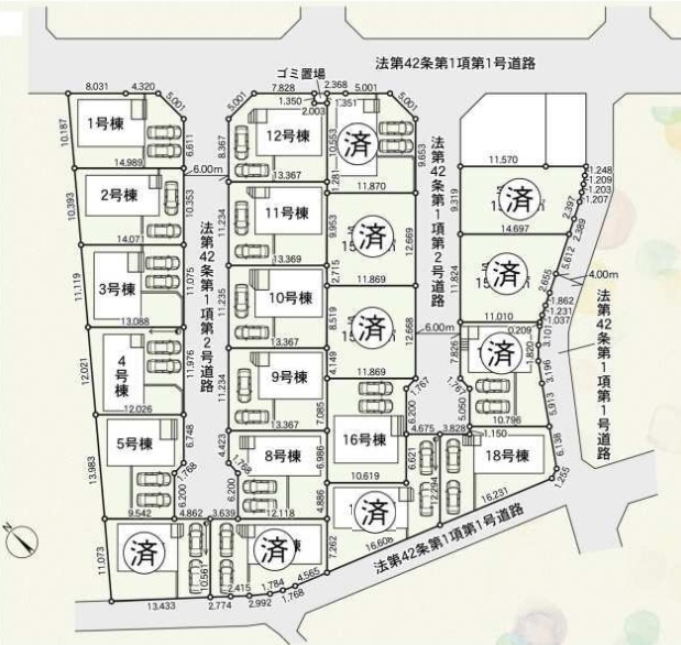 成田市中台第５の区画図