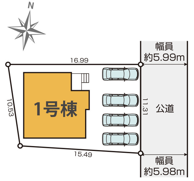 【仲介手数料無料】狭山市広瀬台４期全１棟　狭山市の新築住宅なら西武ハウジングの区画図