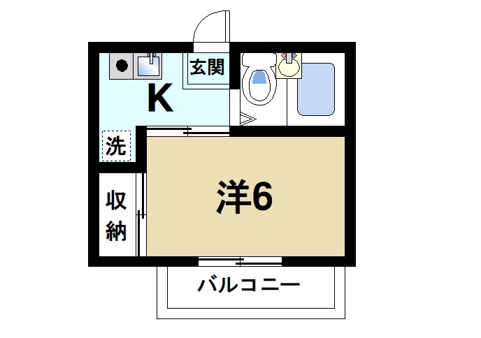 プロムナードの間取り|一人暮らしにはピッタリな間取りです
