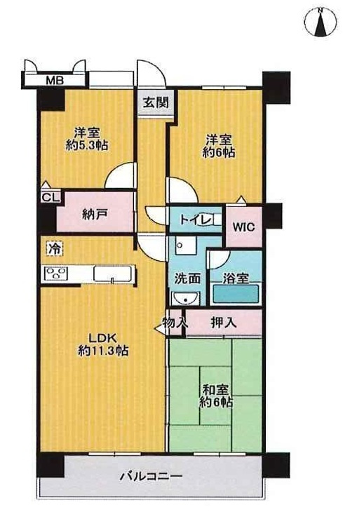 ライフアベニュー城山三番館　　　中古マンションの間取り